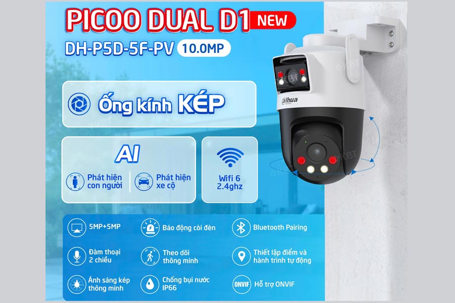 Camera wifi DAHUA ống kính kép DH-P5D-5F-PV